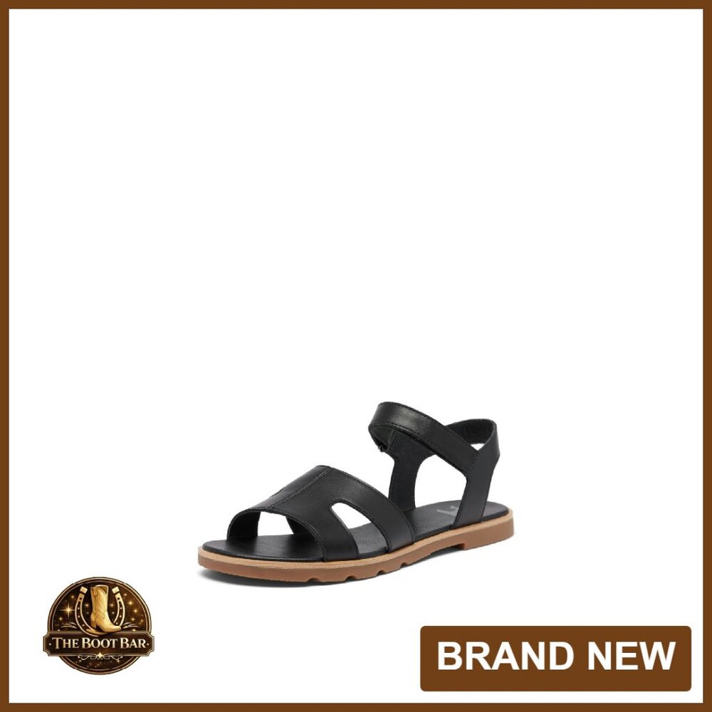 Leather Ankle Strap Sandals with Plush Footbed, Size Available